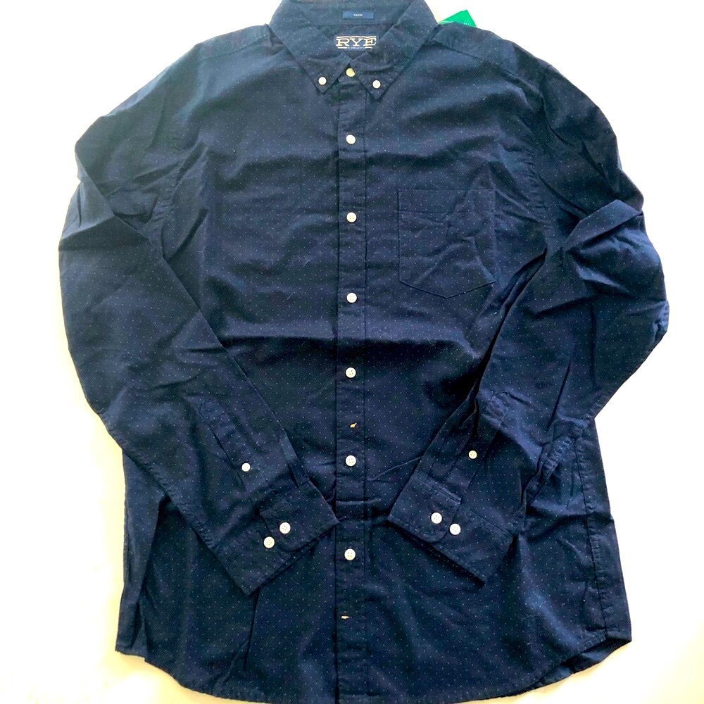 Rye by Hawker Rye Long Sleeve Button Up Small Polka Dot Shirt Size XL Tall